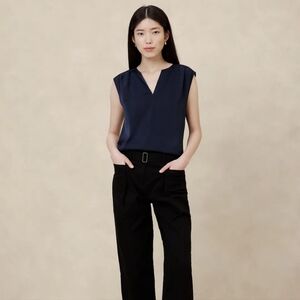 Banana Republic Factory Dollman-Sleeve Blouse, Size XXL, Color: Preppy Navy, NWT